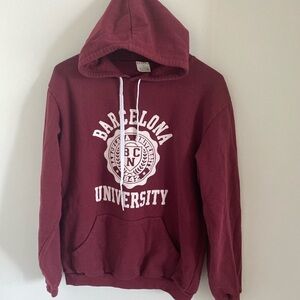 Barcelona University Men Women Hoodie Burgundy Colour Excellent condition Size L